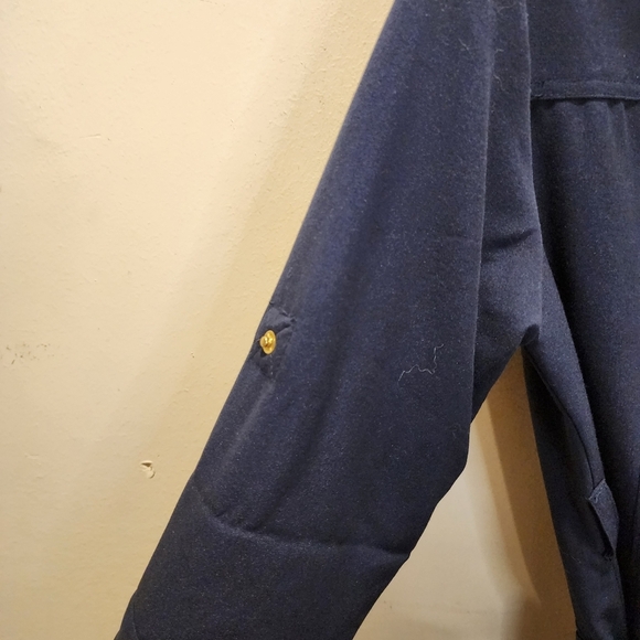 SHARAGANO Women's Navy Blue Zip up 4 pockets fitted dress size 4 - Picture 4 of 10